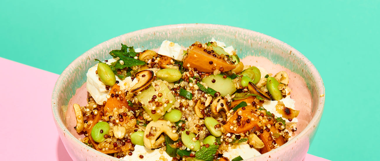 Quinoa-Salat mit Süßkartoffeln und Feta