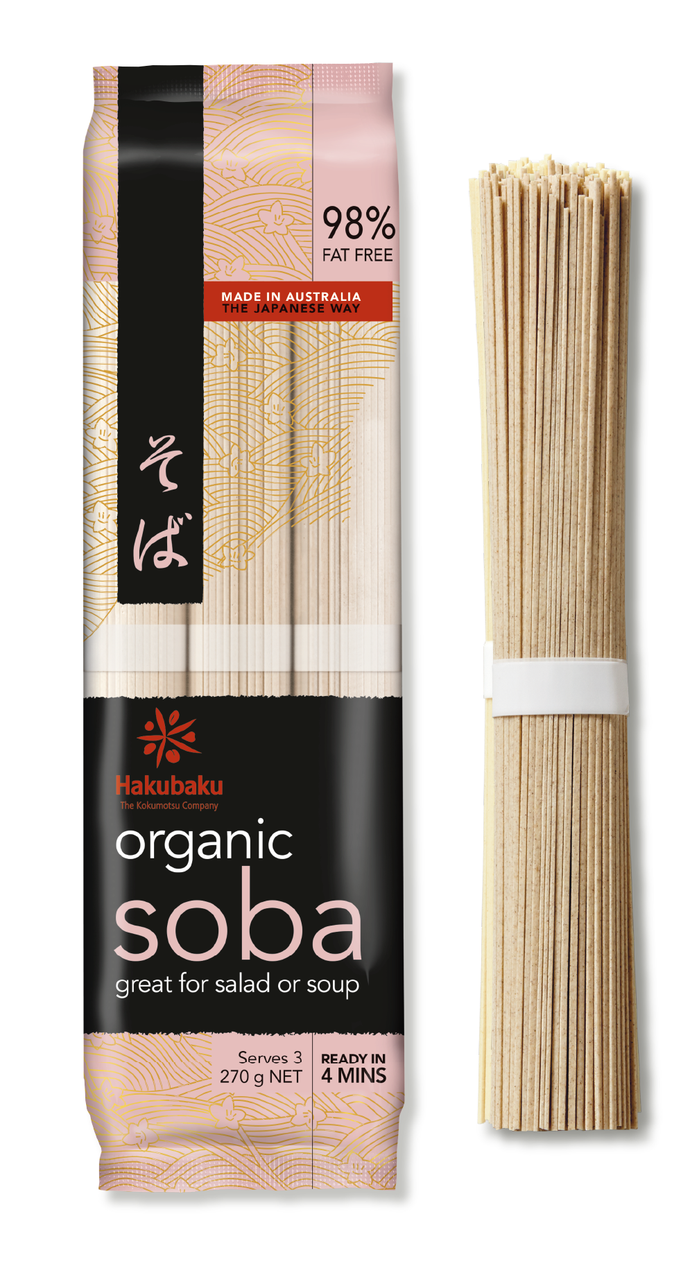 HAKUBAKU SOBA organic noodles 270g